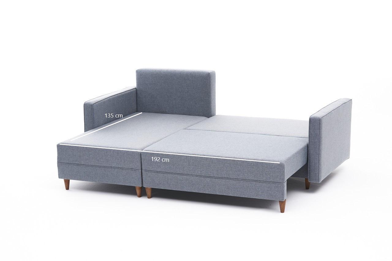 Aydam Schlafsofa Récamiere Links Blau 7