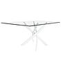 Dining table glass steel white 5