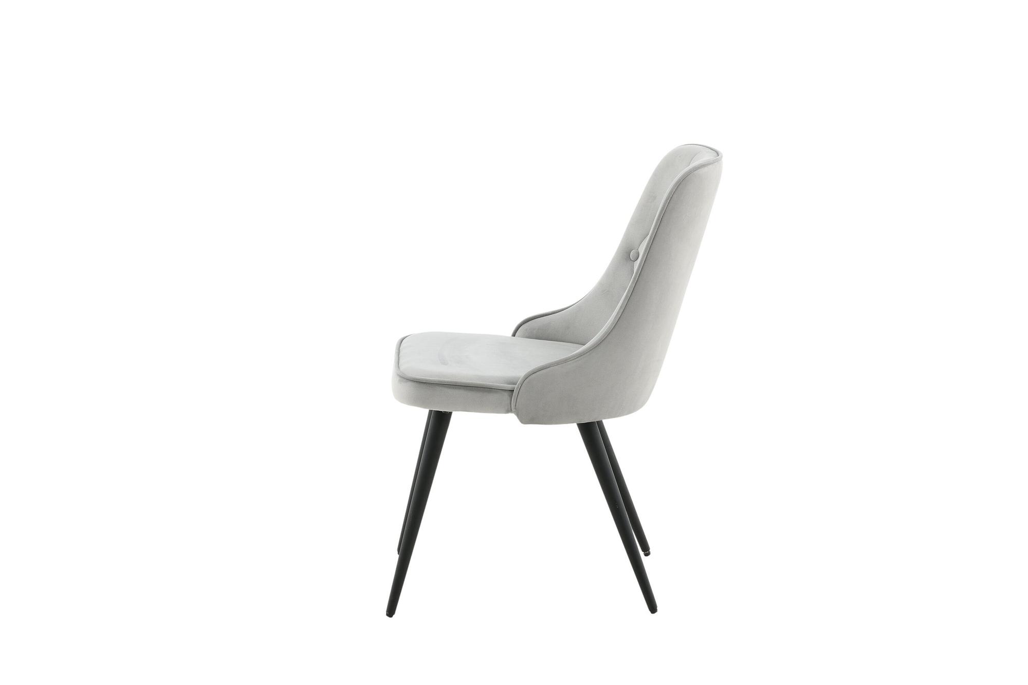 2x Esszimmerstuhl-Set Samt Deluxe Hellgraue 4