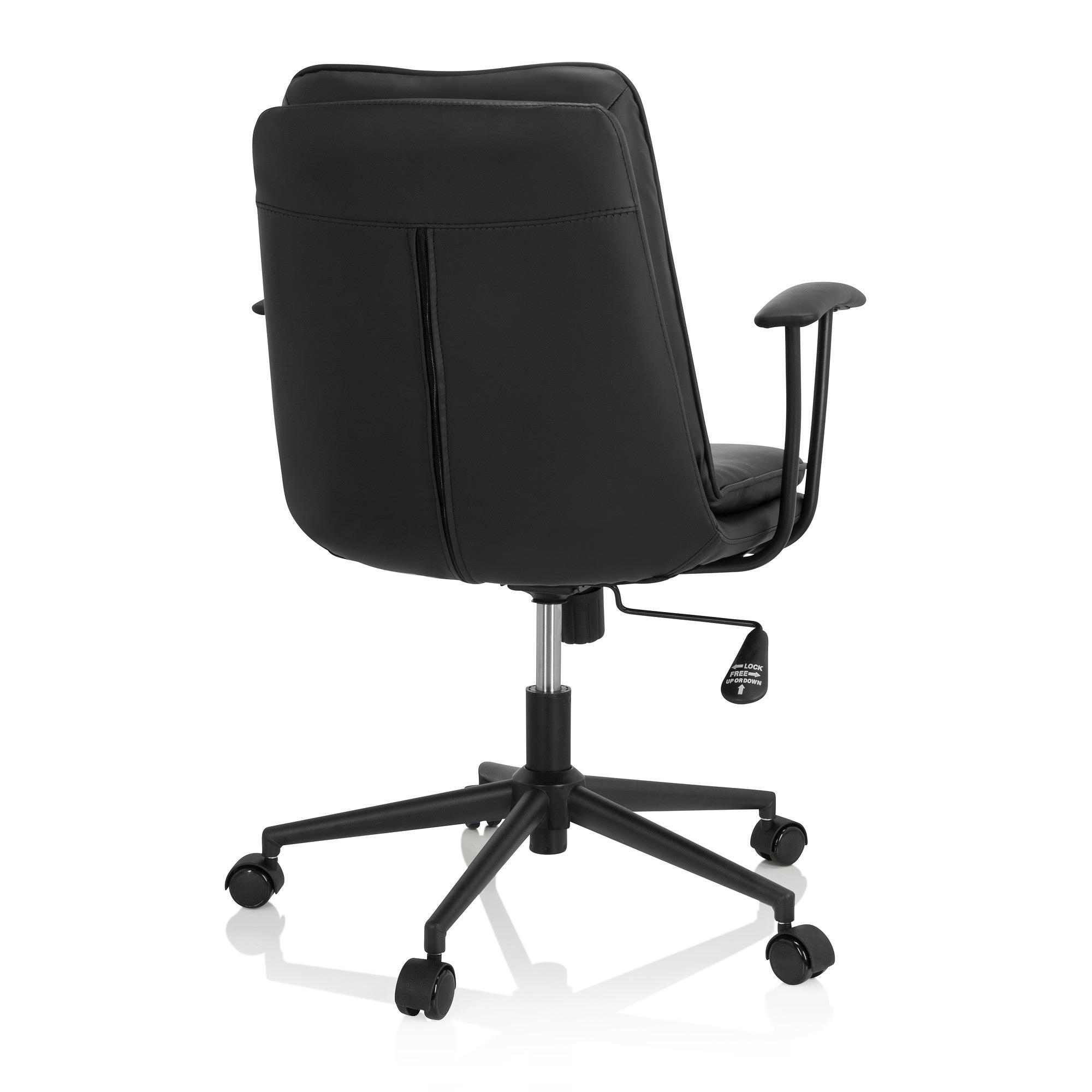 SMALLO Office Chair Swivel Faux Leather Black 8