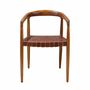 Bourbourg Armlehnstuhl Teakholz Leder Cognac 1