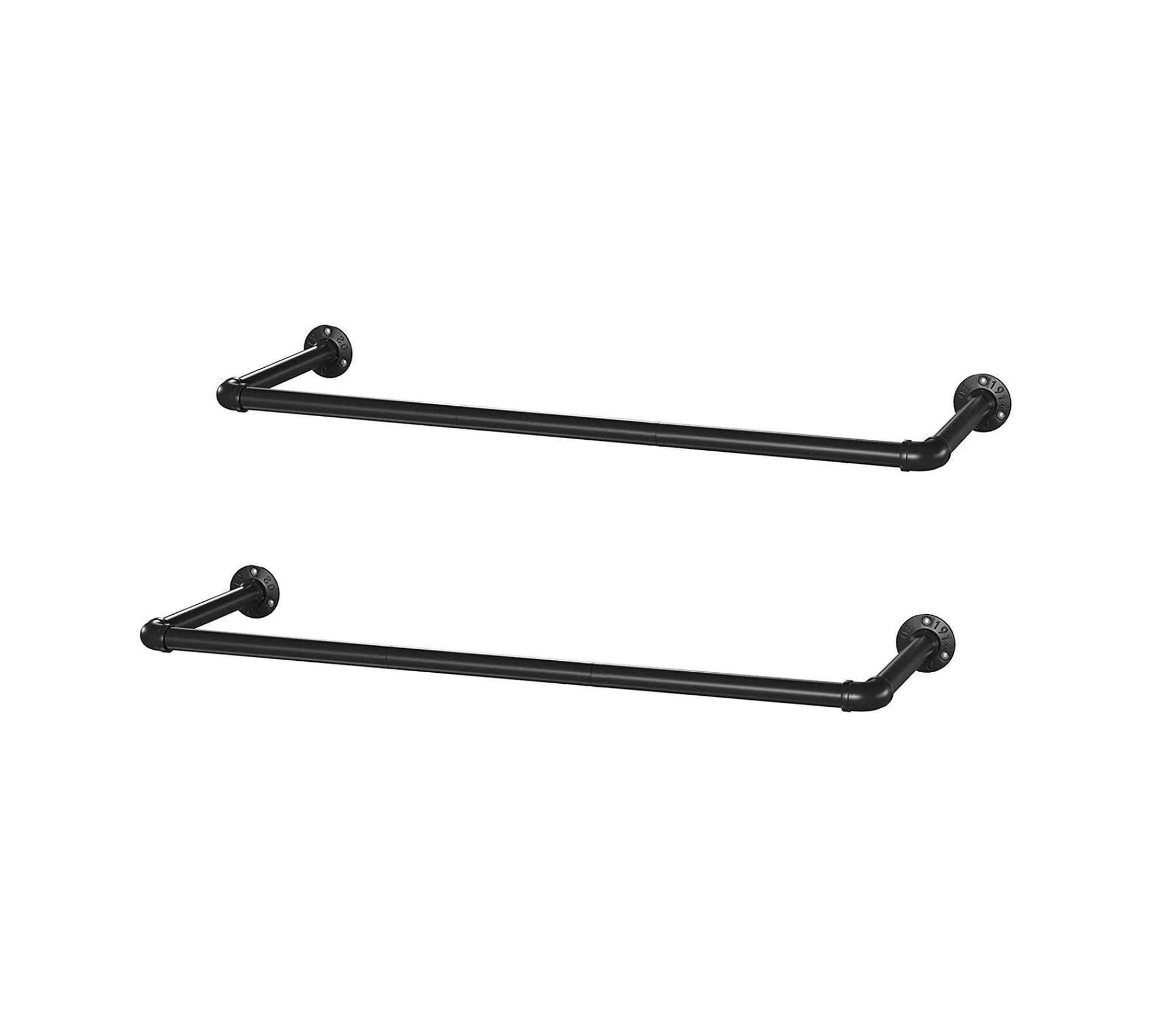 2x Wandgarderobe Metall Schwarz 4