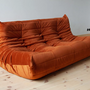 Togo Sofa 3-seater velvet amber-orange 7