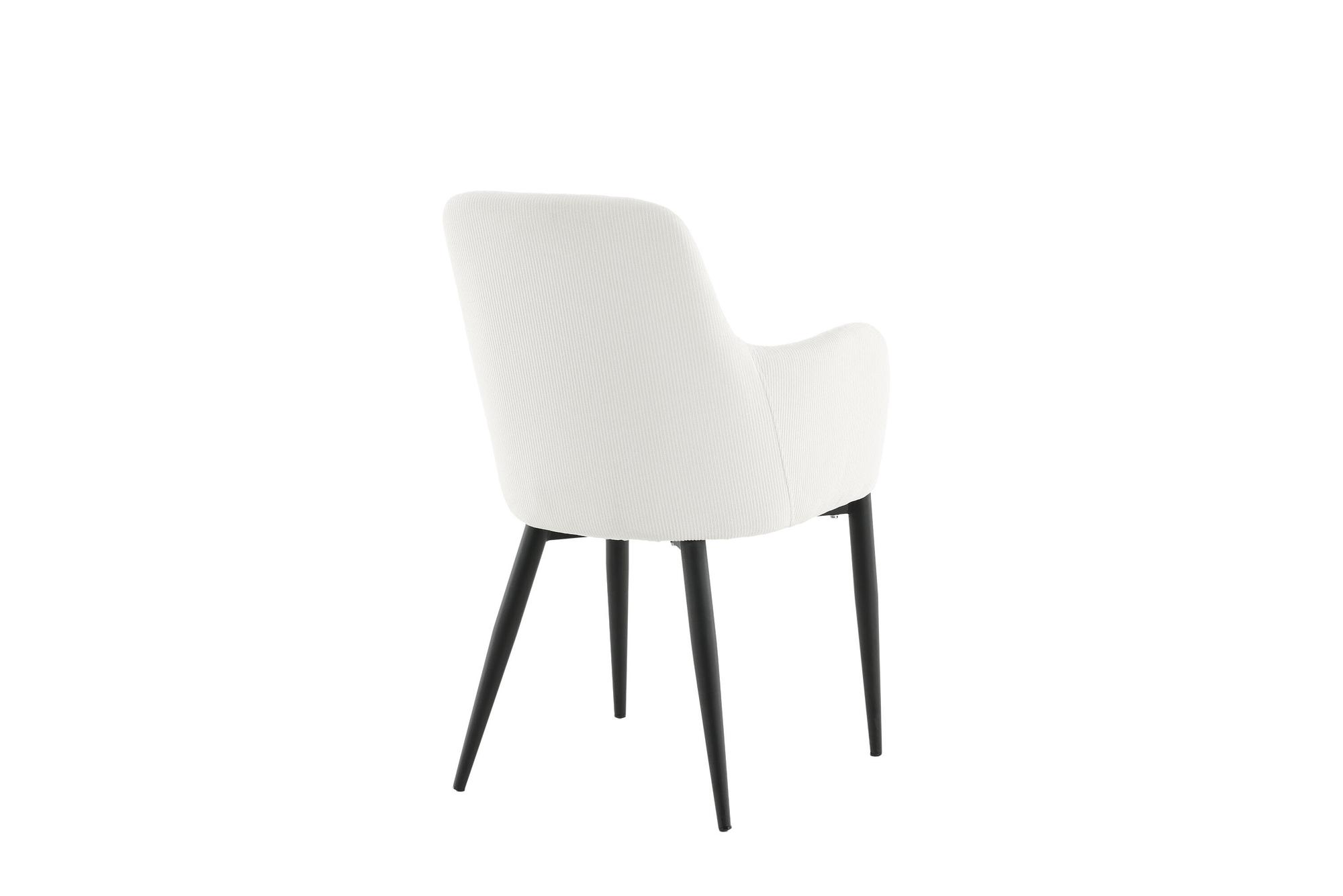 2x Comfort Esszimmerstuhl-Set Samt Schwarz Weiß 8