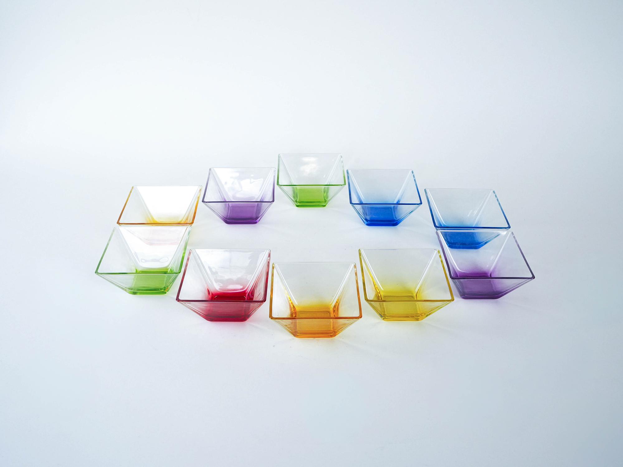 Glass bowl set  Multicolor  1980s 4