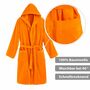 Unisex Bademantel Baumwolle mit Kapuze Orange 4XLarge 3