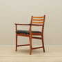 Vintage armchair Teak wood Leather Brown 1970s 3