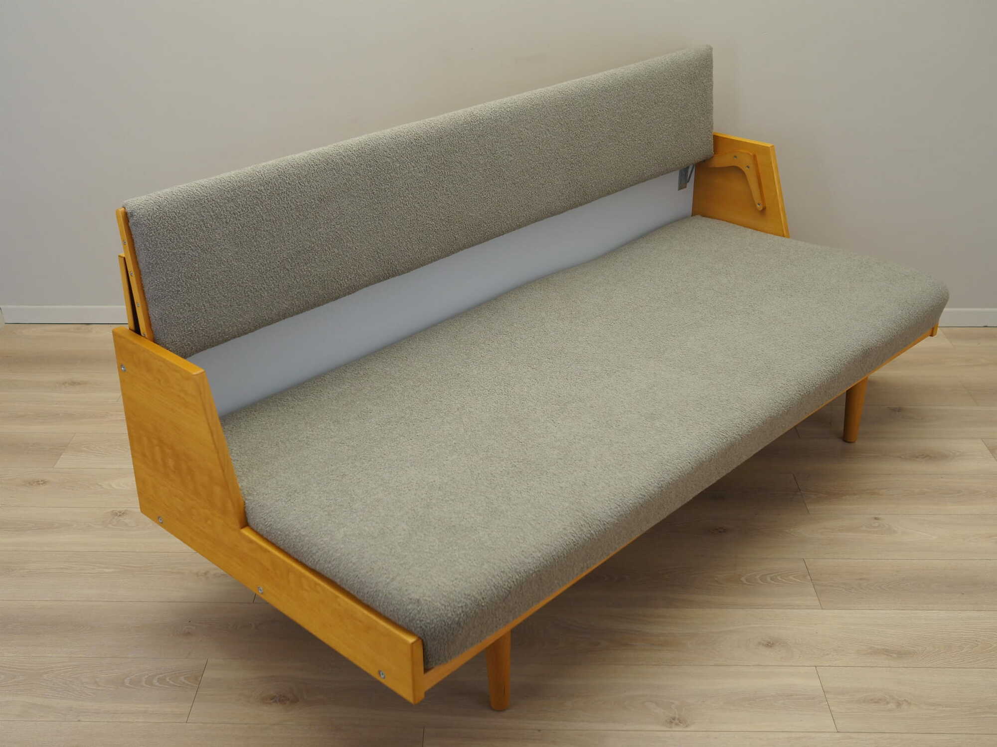 Sofa Textil Holz Grau 1960er Jahre 6