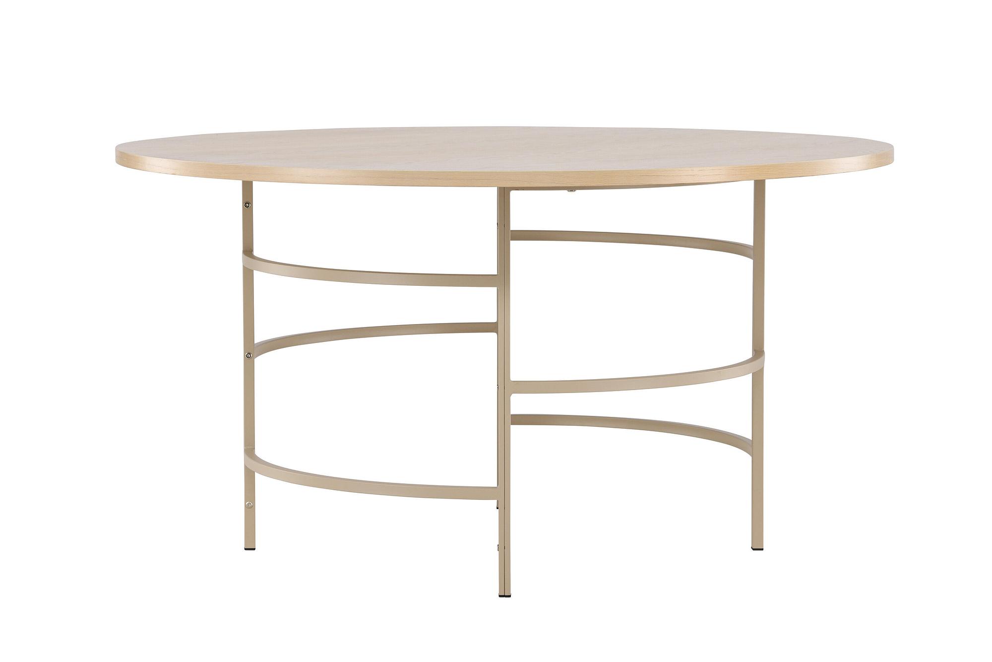 Copenhagen Dining table Wood Metal Beige ⌀140cm 6