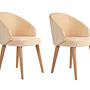 2x Bentley Dining Chair Wood Veneer Cream White 1