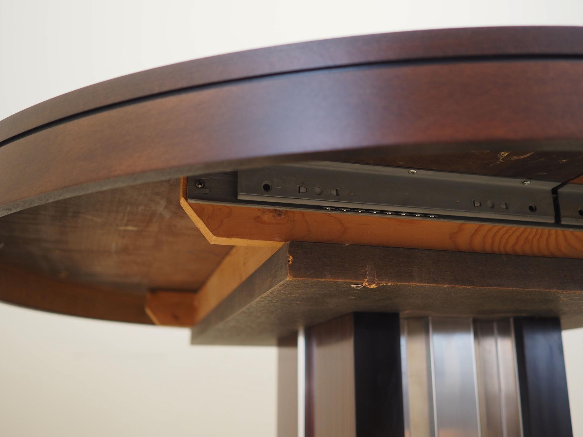 Round Mahogany Table 1970s 13