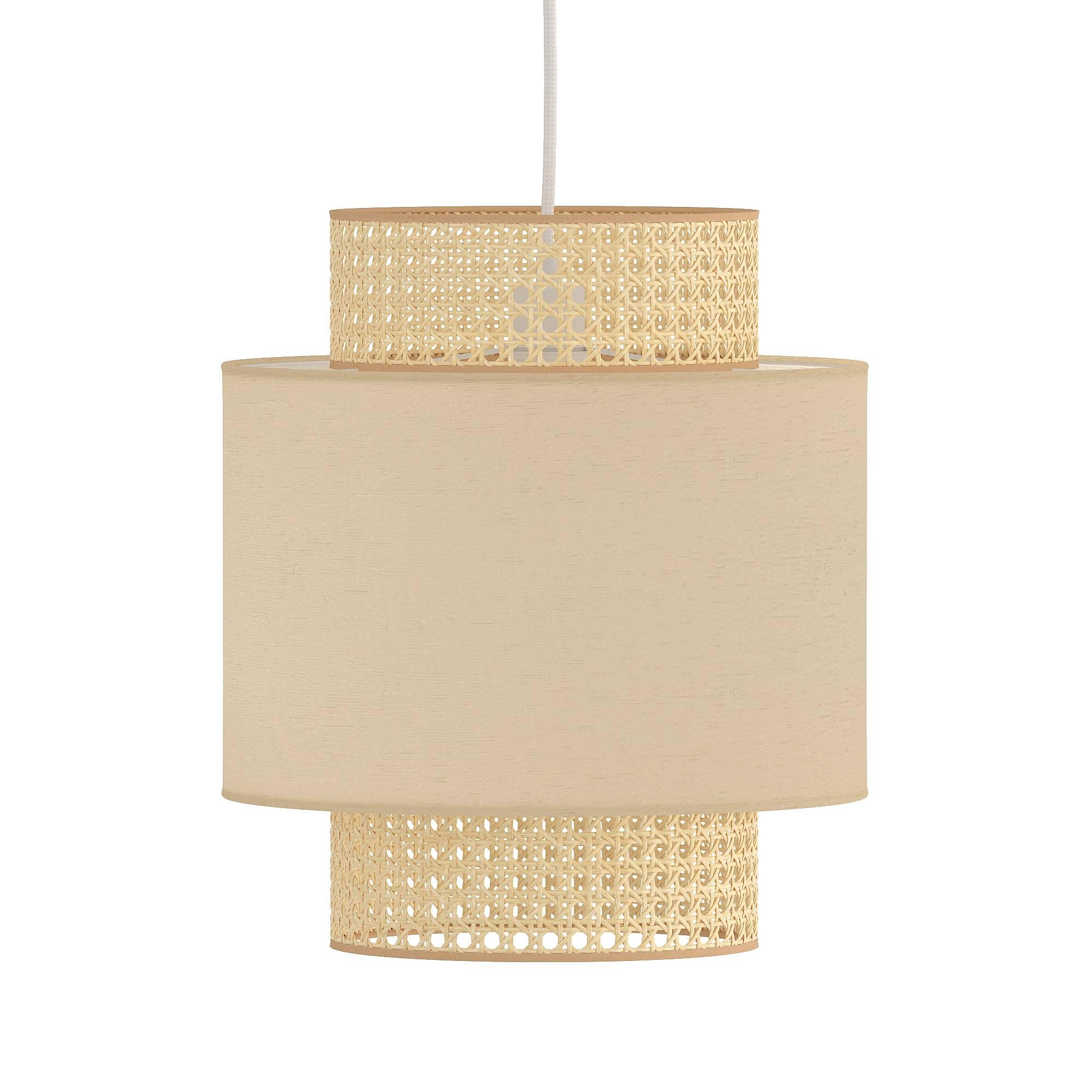 1-Flammig Kolek Pendelleuchte Leinen Rattan 1