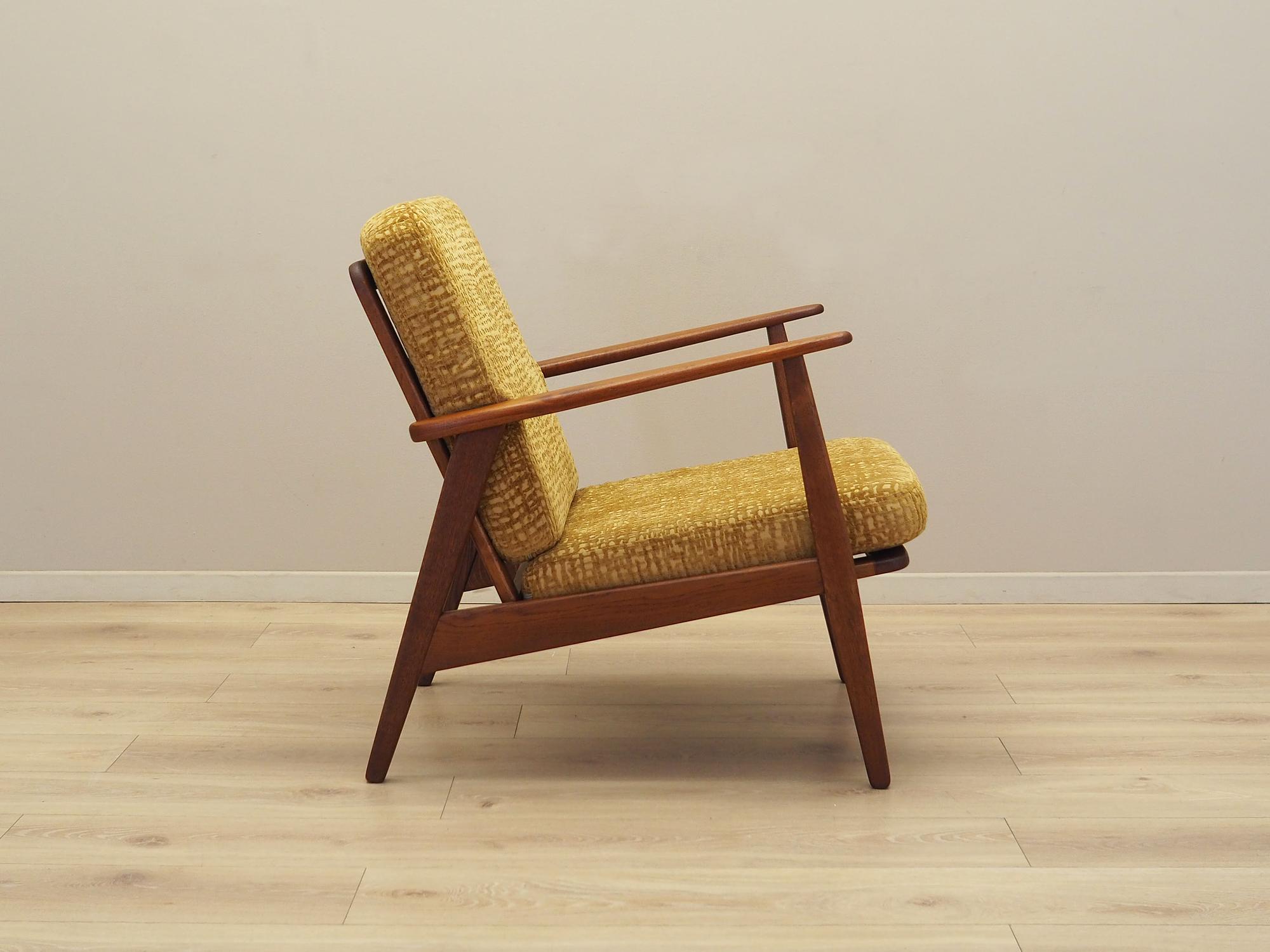 Sessel Teakholz Gelb 1970er Jahre 7