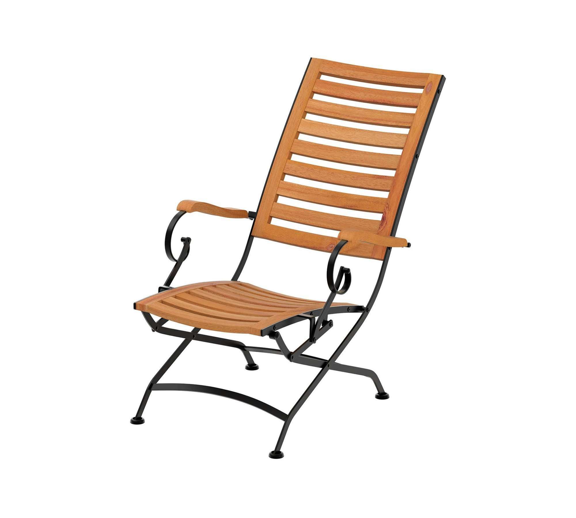 Gartenliege Holz Metall Braun 3
