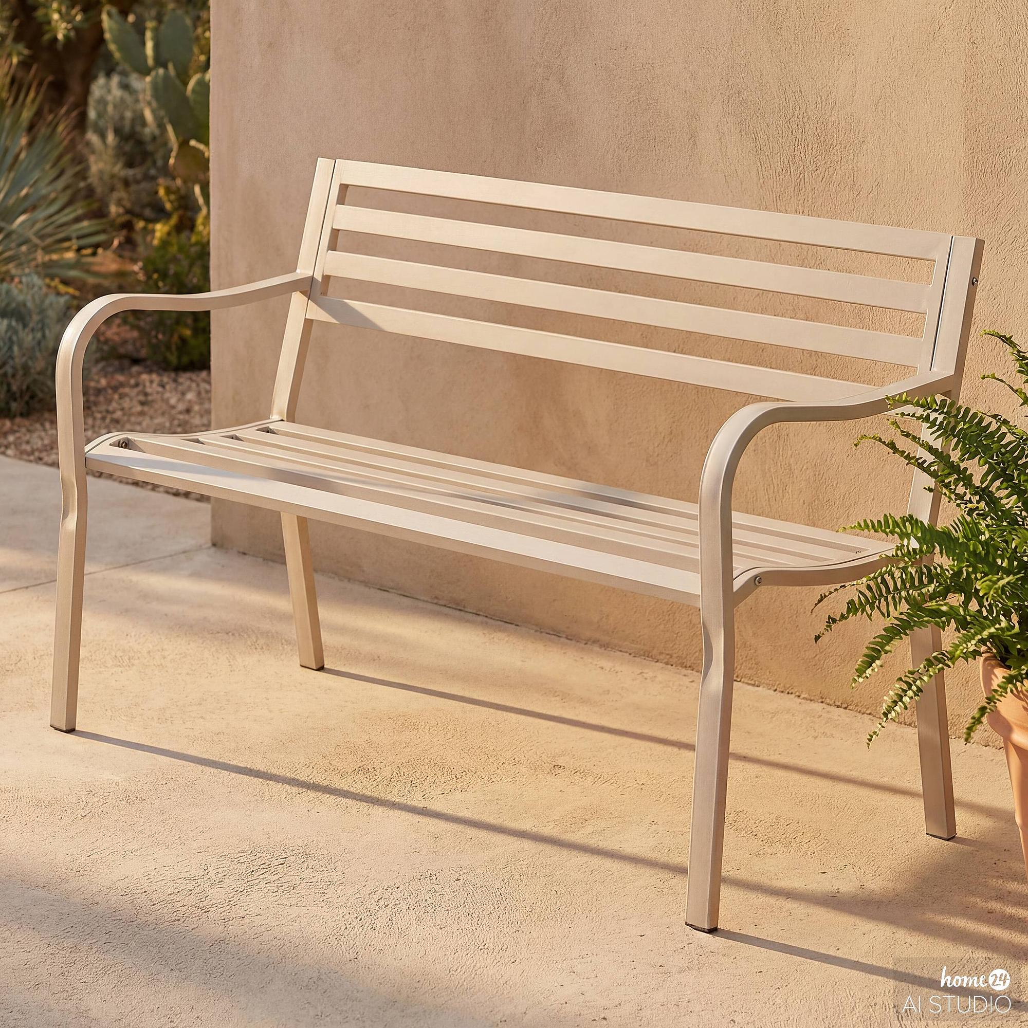 Gartenbank Sophy Stahl Beige 1