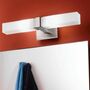 Wandlampe 2-flammig Stahl Opalglas Silber Weiß 0