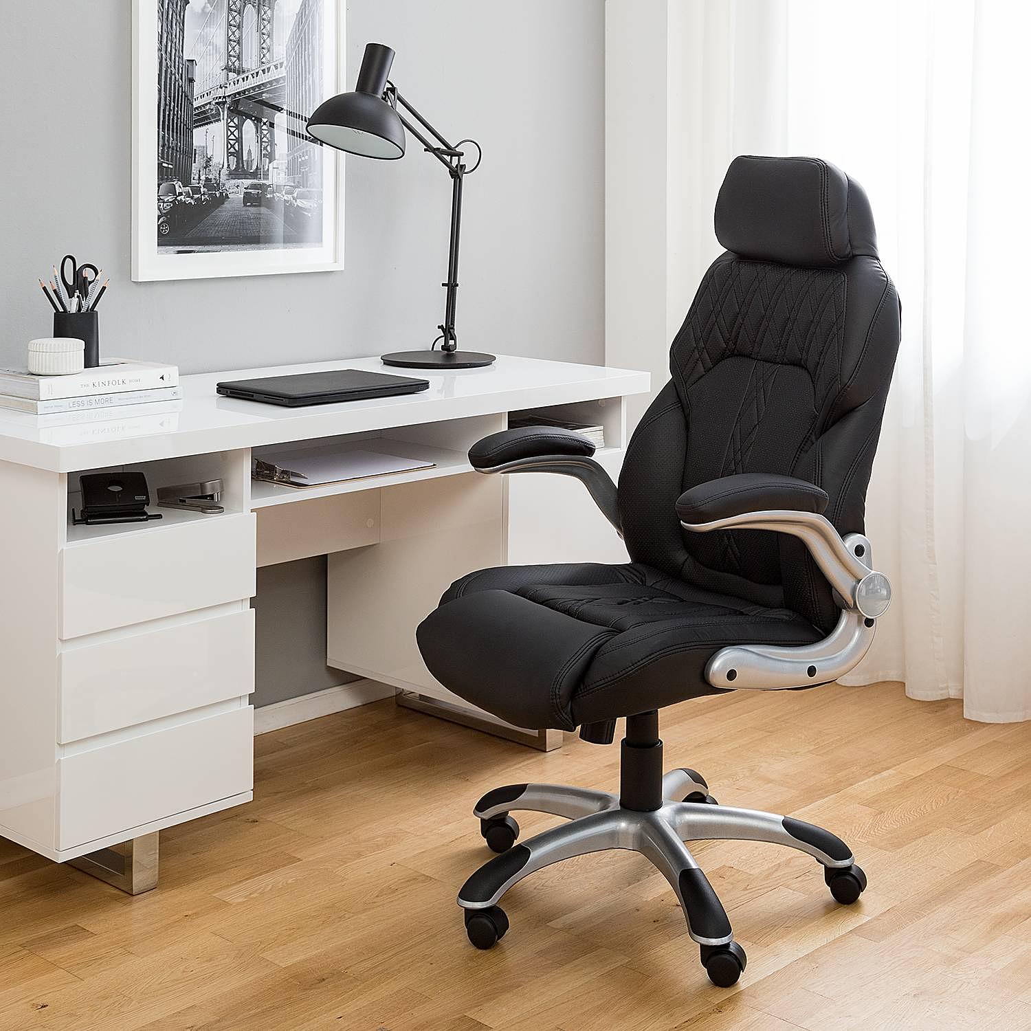 Executive Chair Baylor Faux Leather Plastic Black 2