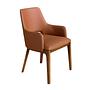 Dining chair faux leather brown 1