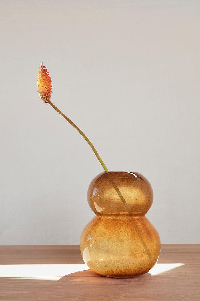 Lasi Vase Groß Glas Amber 2
