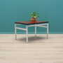 Vintage side table glass wood brown 1970s 1