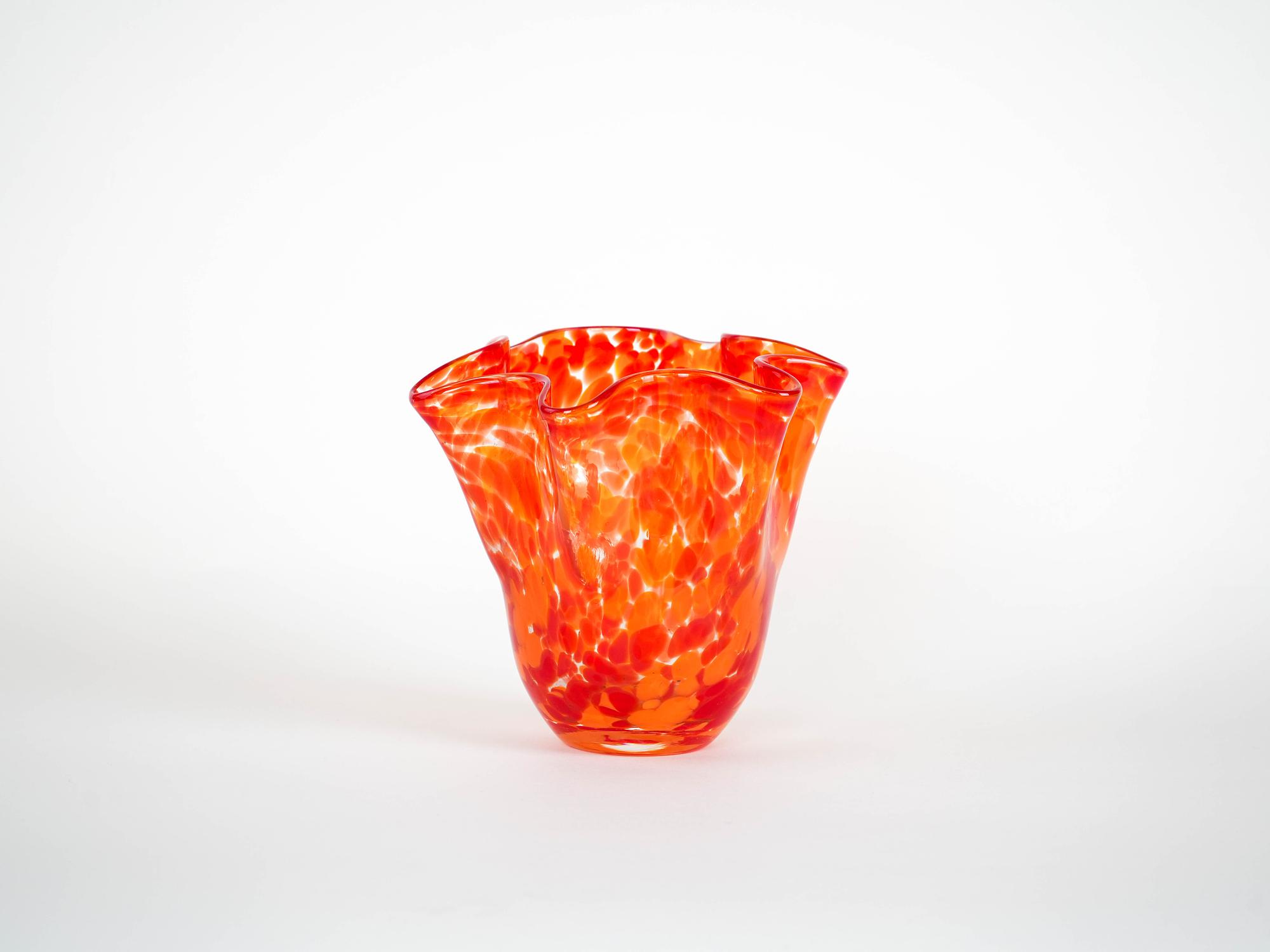 Glass vase 1970s Orange 2