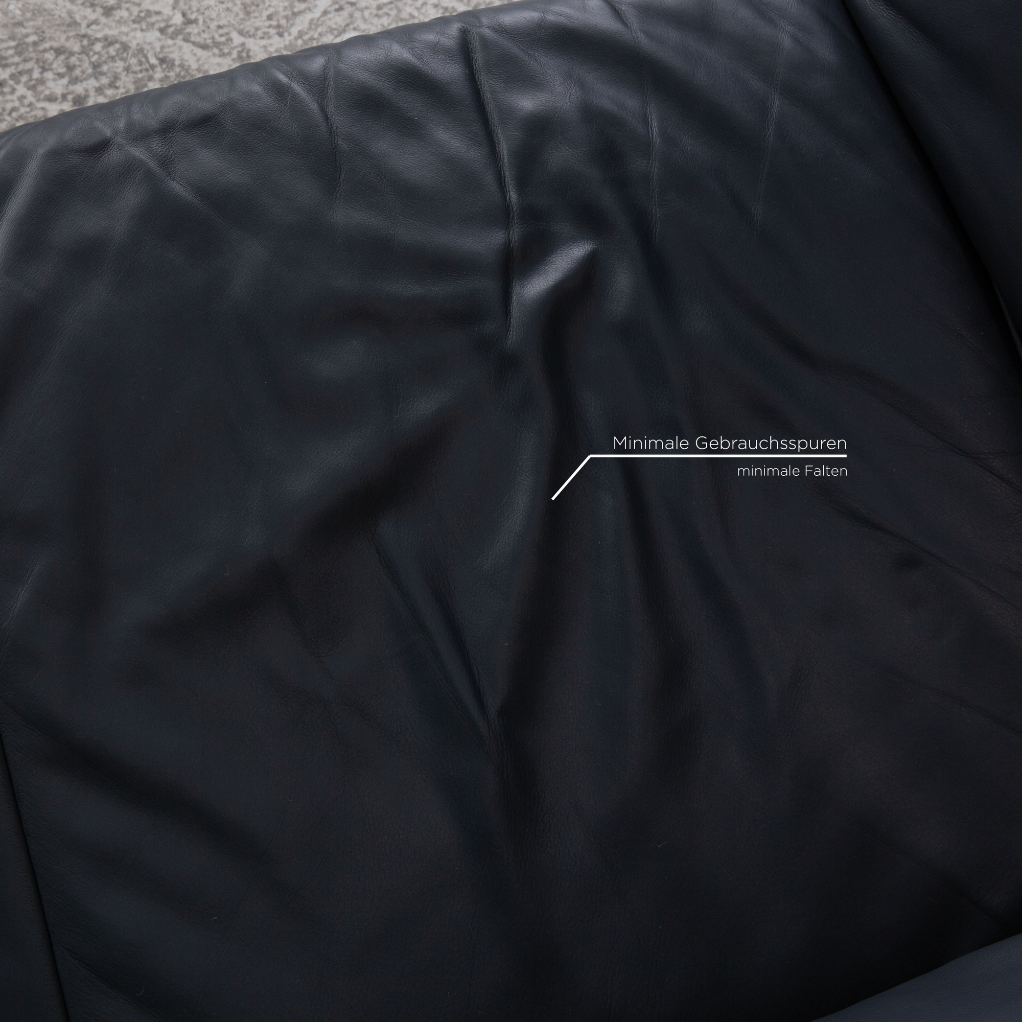 Rossini Sofa 2-Sitzer Leder Dunkelblau 4
