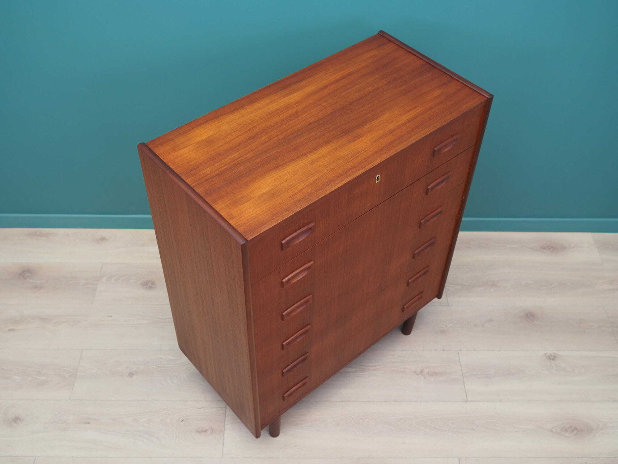 Vintage chest of drawers Teak wood Brown 1970s 5
