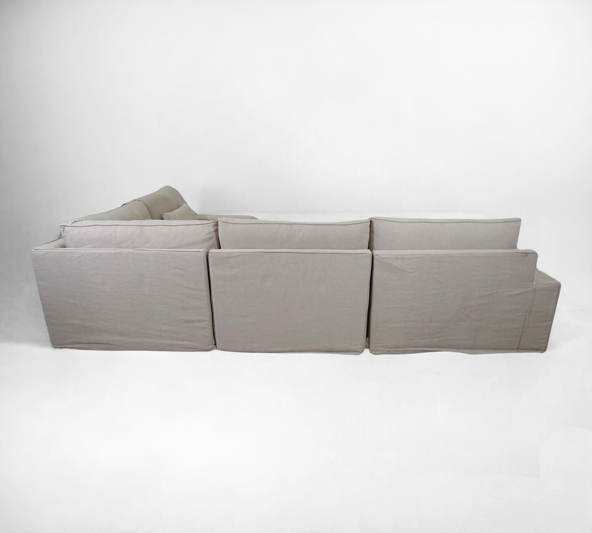 Trent 1-Sitzer & Eckmodul Baumwolle-Leinenstoff Creme 3