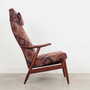 Vintage chair Teak wood Textile Multicolor 1970s  6