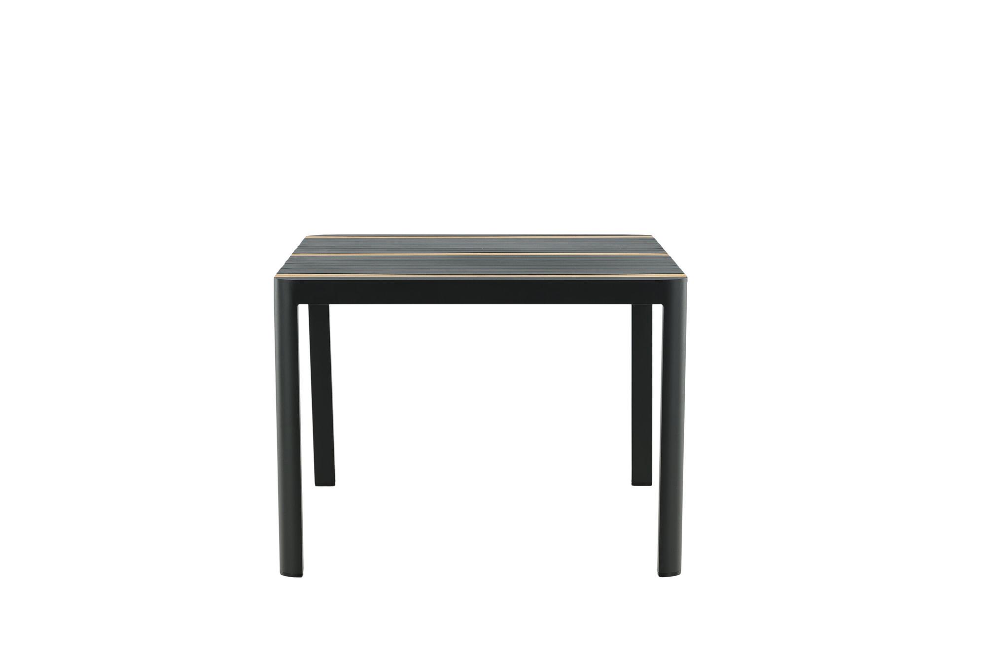 Togo Esstisch Aluminium Teak Schwarz 6
