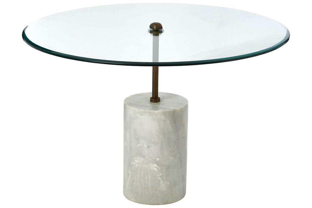 Side table Marble Glass White 1