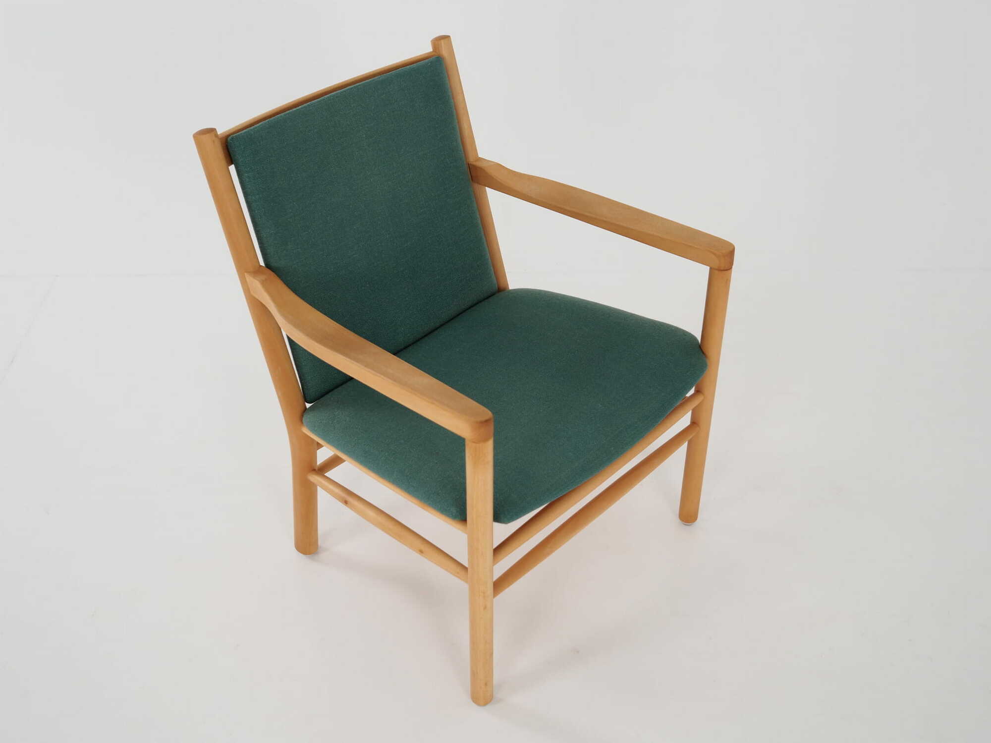 Vintage chair Beech wood Green 1970s 8