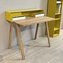 PS 04 Secretary Desk Oak Steel Lemon Yellow Signal White 1