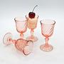 4x Vintage Trinkglas Rosa 1980er Jahre 2
