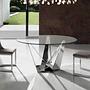 Round dining table Glass Chrome Silver Ø 150cm 6