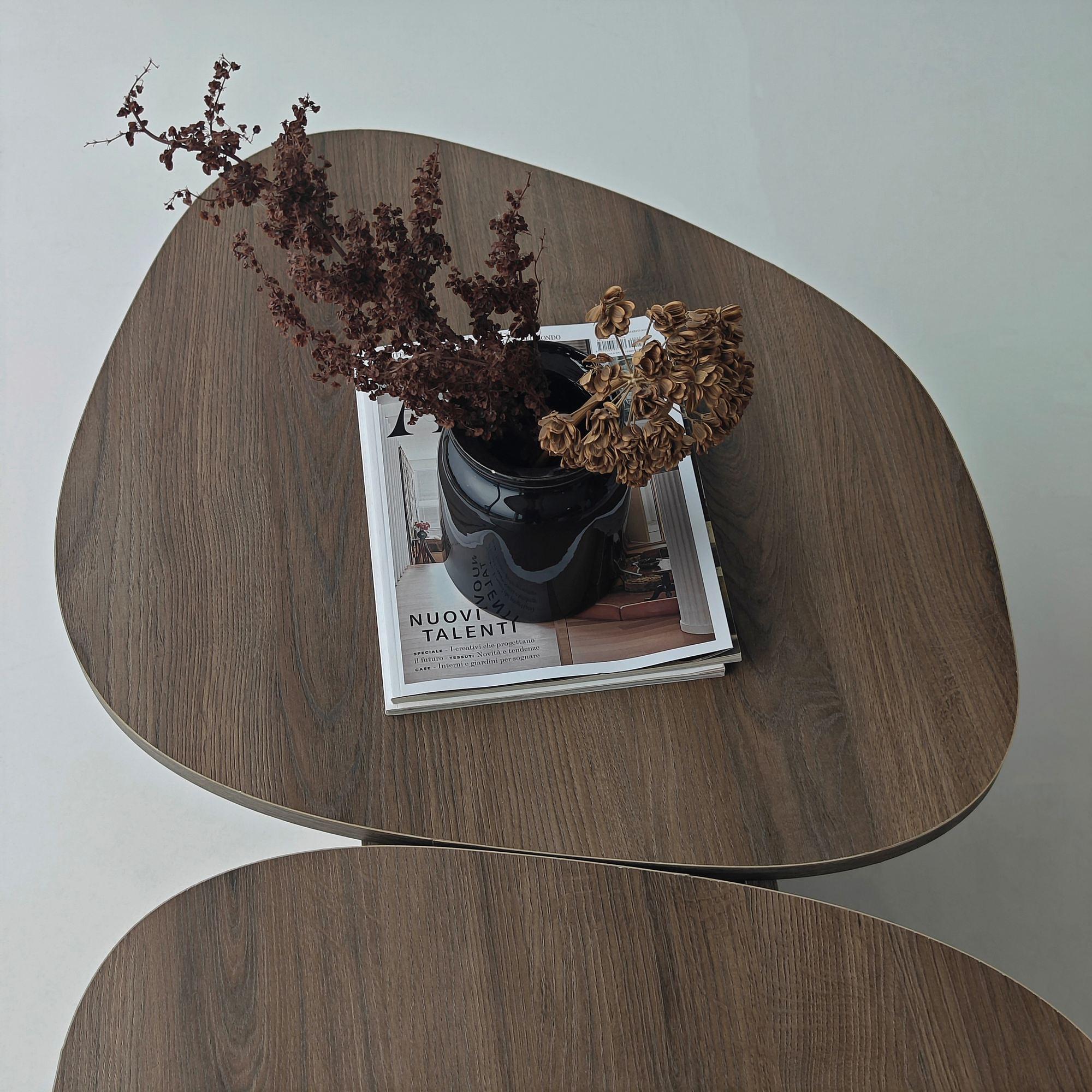 Stones Coffee Table Walnut Brown Look 9