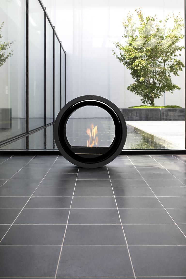 ROLL FIRE Ethanol-Kamin Stahl Schwarz 2