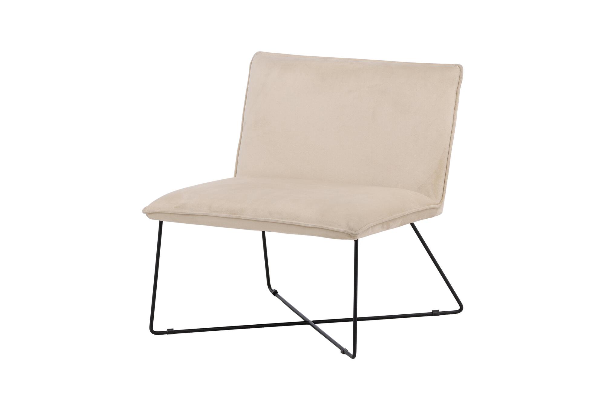 X-Lounge Sessel Samt Beige 1
