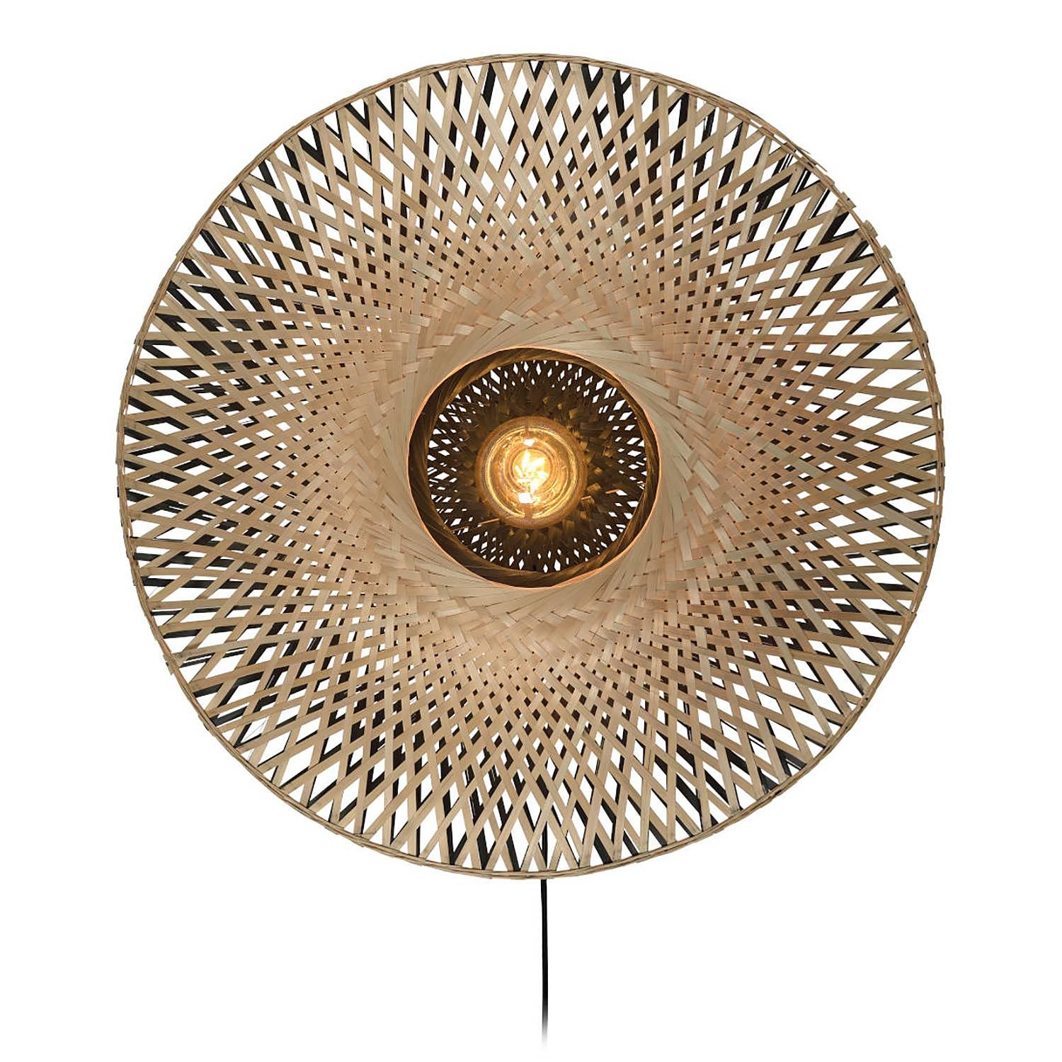 1-Light Wall Lamp Kalimantan Solid Bamboo Iron 0