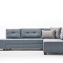 Schlafsofa Rechts Polyester Holz Hellblau 5