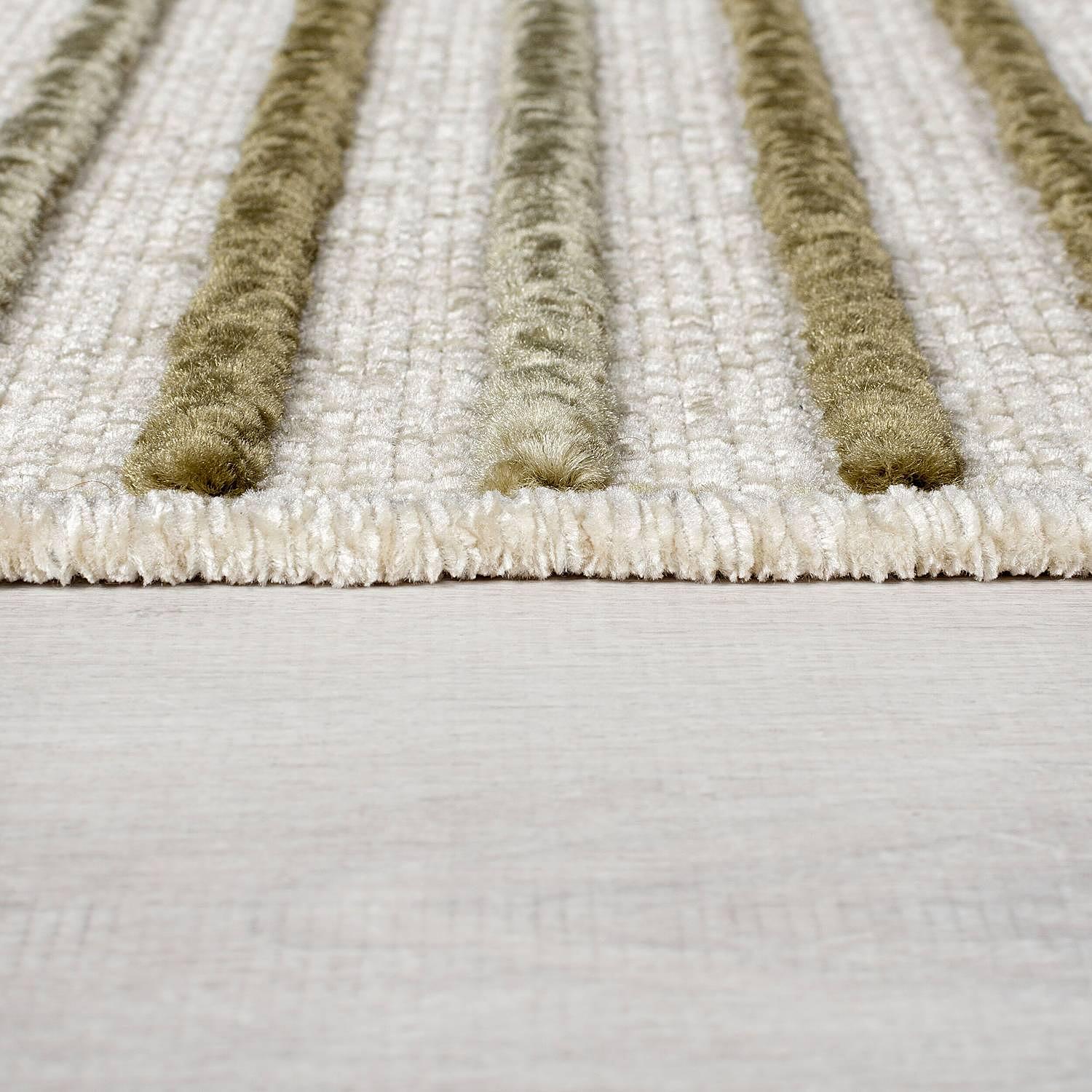 Elton Stripe Kurzflorteppich Beige 80 x 160 cm 4