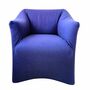 Ess Sessel mit Rollen Baumwolle Holz Blau 0