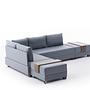 Fly Ecksofa Links mit 2 Hockern Blau 5