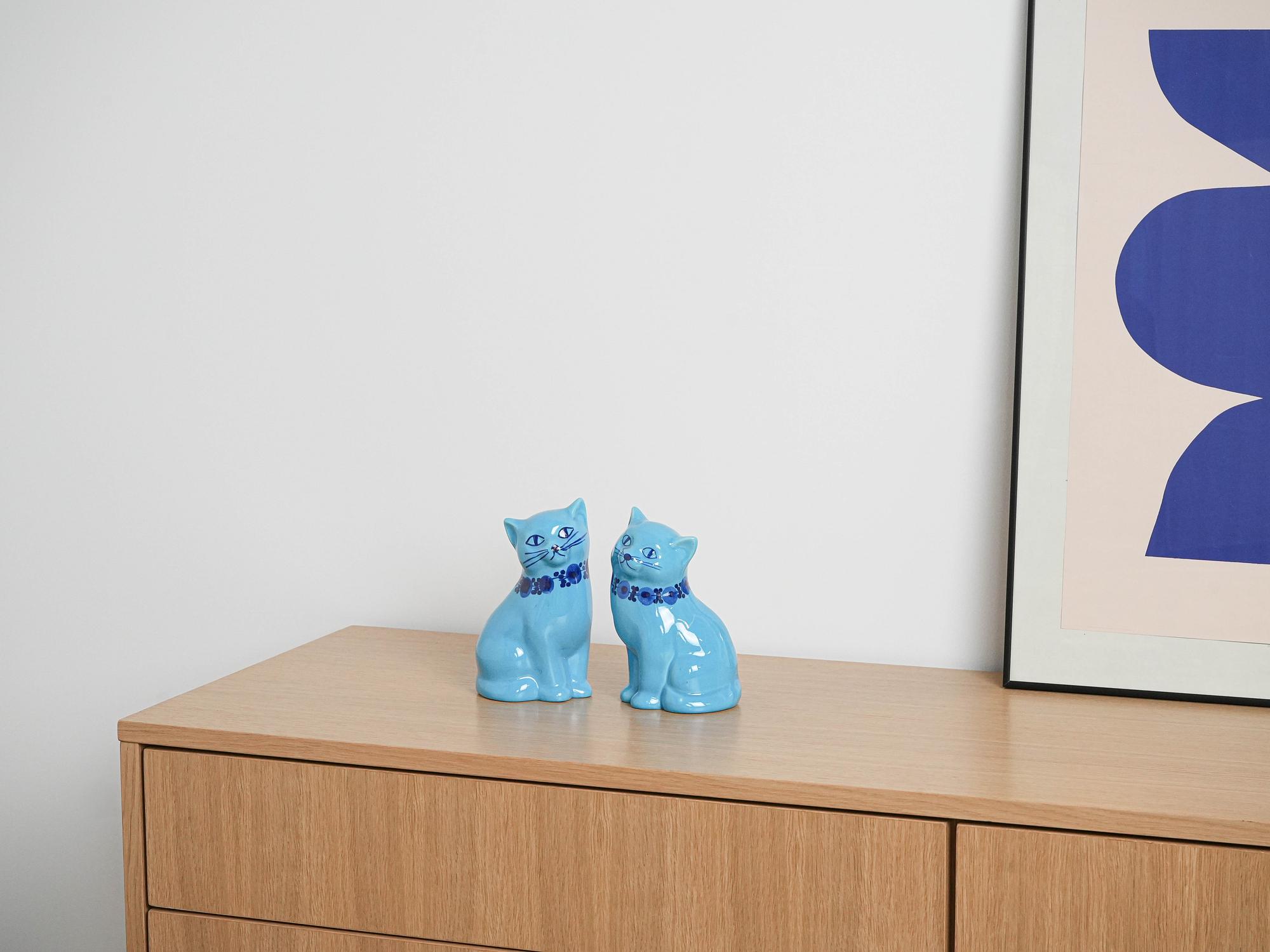 Keramik-Katzenfiguren 1970er Jahre Guldkroken 5