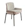 Dining chair leather textile grey 0
