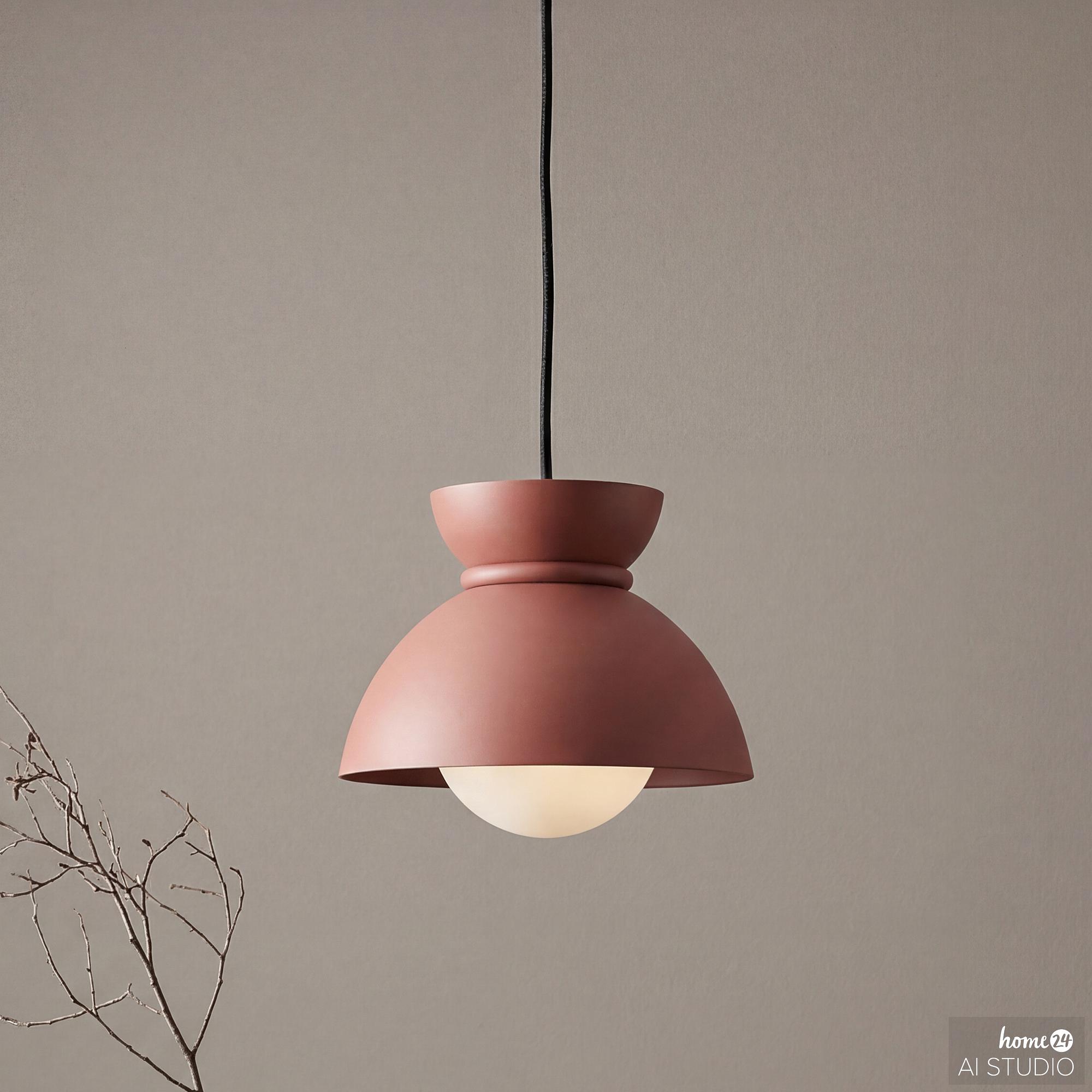 Pendant light Quora 1-light iron opal glass red 1