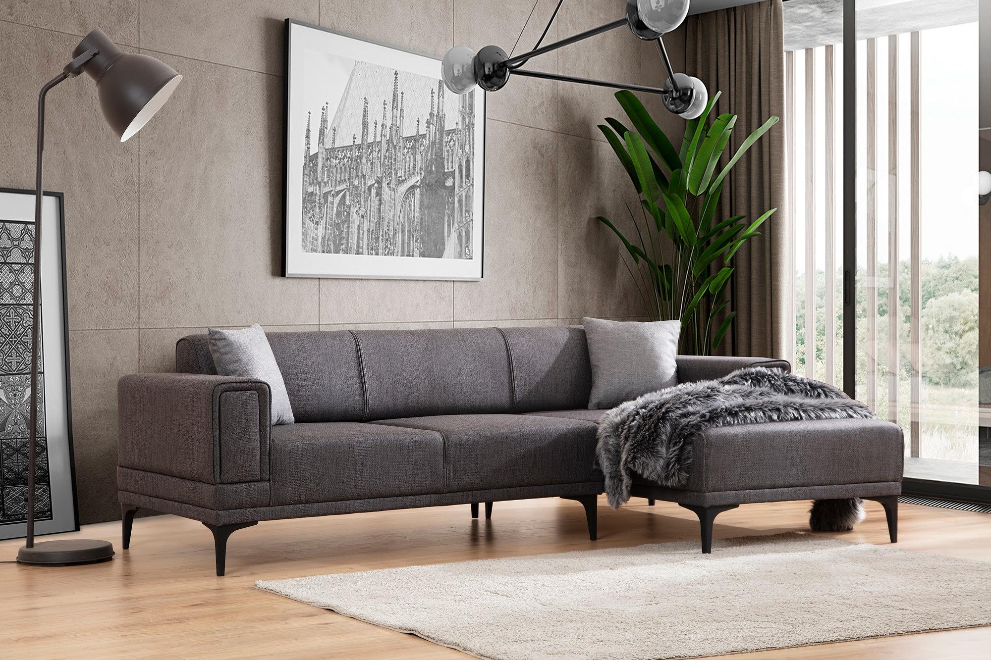 Horizon Corner Sofa Right Dark Grey 1