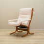 Vintage Sessel Textil Holz Creme 1970er Jahre 2