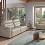 Sofa 2-Sitzer Leder Taupe Grau 3