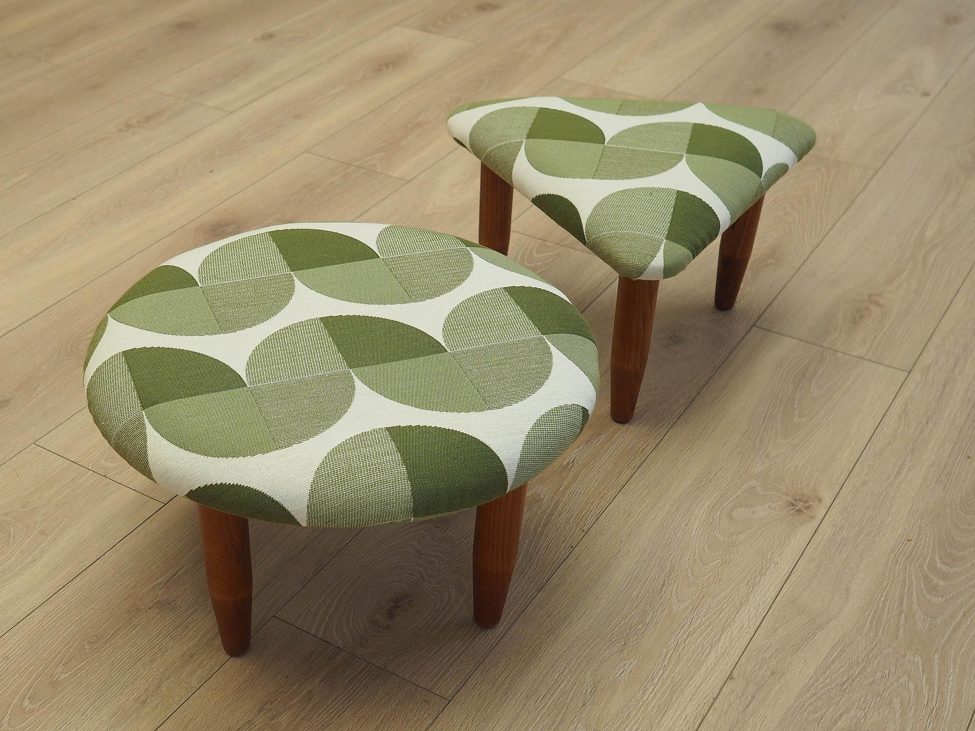 2-Teilig Hocker-Set Braun Grün 1990er Jahre 4
